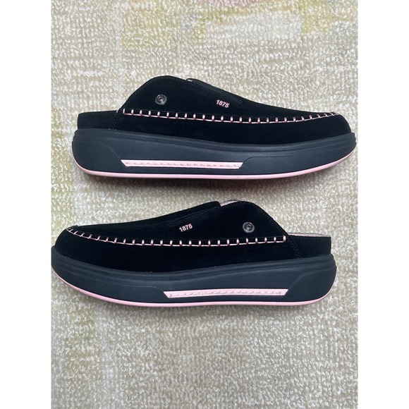 DREW Shoes - DREW 1875 Black Suede Mules Slip On Shoes Womens 8.5 WW Wide